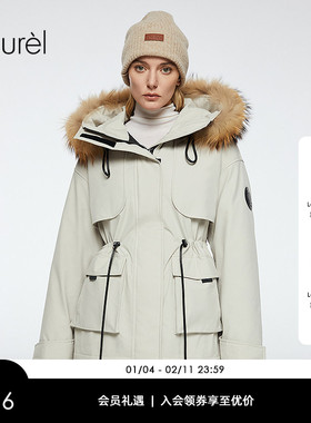 【白鹅绒】Laurel劳芮新款新款大貉子毛领派克羽绒服LWD364L03000