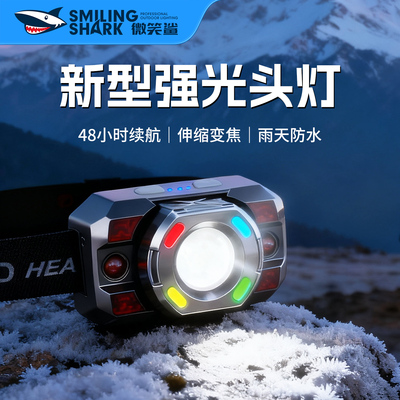 新型强光头灯感应变焦长续航