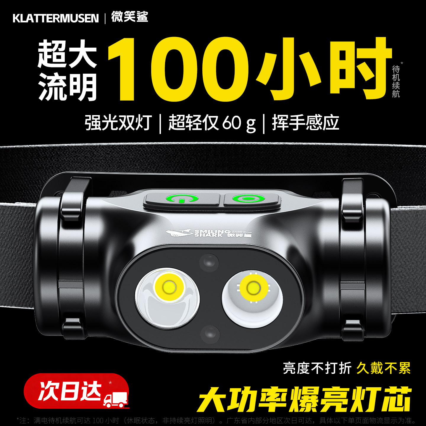 超长续航强光头灯户外超亮