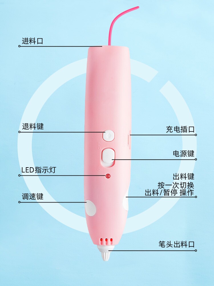 得力3d打印笔 急速发货 立体绘画笔涂鸦画笔马良神笔套装耗材低温