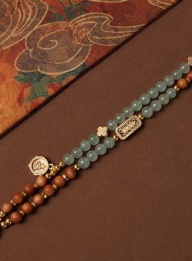 原创泰国佛牌链子项链挂绳印度老山檀木玉石唐卡吊坠配绳新中式