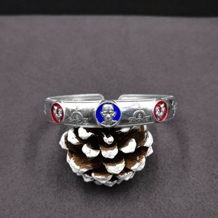 泰国佛牌·龙婆瑞自身雄鸡手镯2555实心开口手环主播同款 佛牌