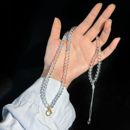 天然海蓝宝玉髓佛牌唐卡吊坠万能链条中性风挂脖简约可调节