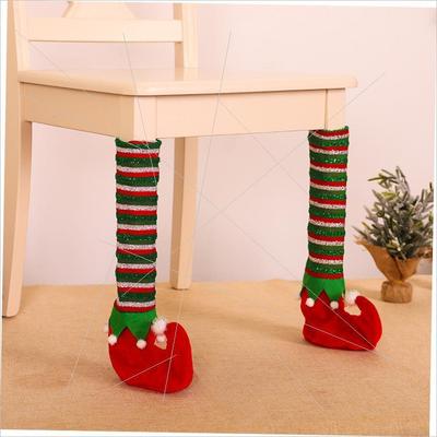 Christmas stripe elf table foot cover table and chair cover