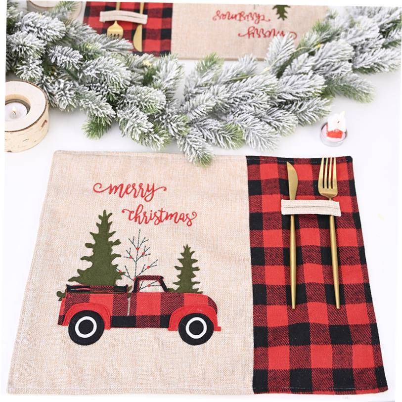 Christmas Decorations Red a无品牌/nd Black Check Car Christm