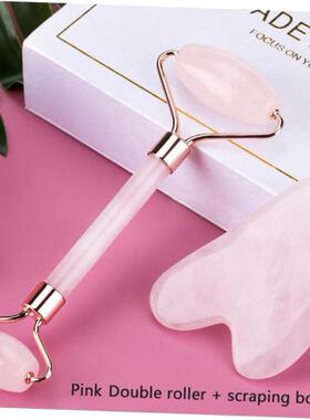 2pcs/set Face Spa Massager Neck Roller Gua Sha Scraper Board