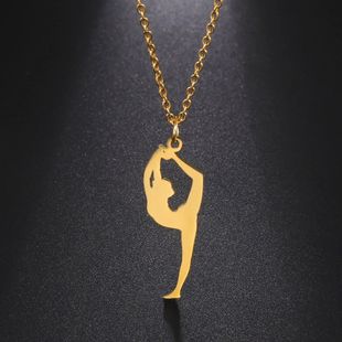 Cazador Gymnast Ballet Dancing Girl Pendant Necklace for Wom