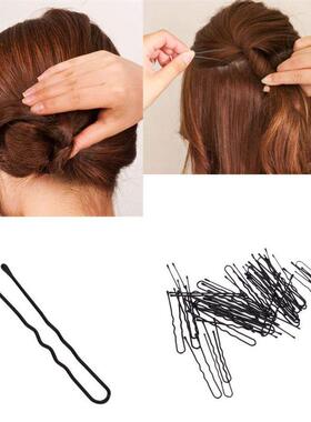 50pcs beauty hair pins thin u shape hair bobby pin black met