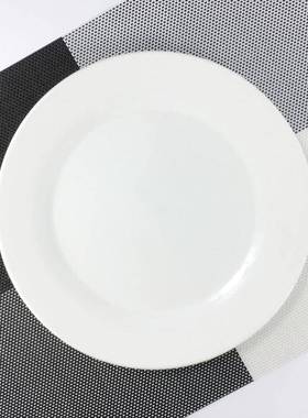 4 pure white round plates Dinner plate home cerami