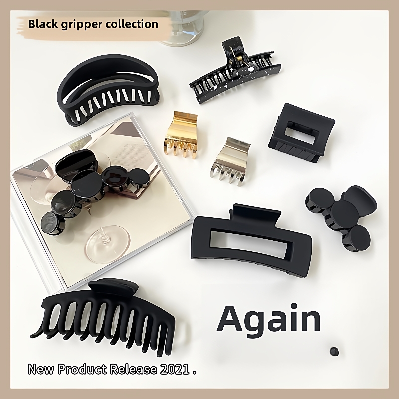 发夹Hot Sale Solid Color Claw Clip Large Barrette Crab Hair