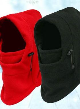 Men's Winter Velvet Hat Warm Hairy Snow Cap with Mask Fa