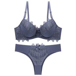 New ladies solid color sexy bra set lace underwear set
