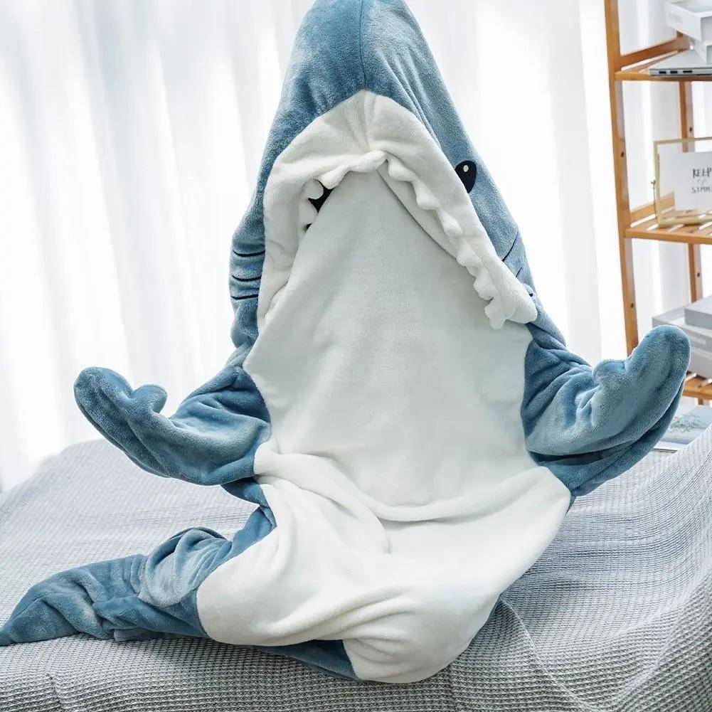CarMT01#toon Shark Sleeping Bag Pajamas Office Nap Shark Bla