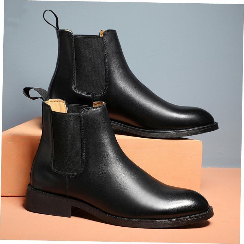 牛皮切尔西靴男Winter Elegant Chelsea Boots Leather Men Shoes