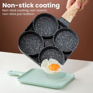 New McRib Four Hole Omelette Pan Flat Bottom Non-Stick Egg P