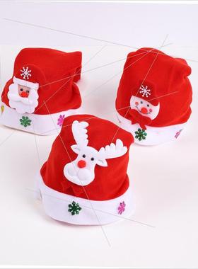 Flannelette Santa hat Christmas gift old man light hat圣诞帽