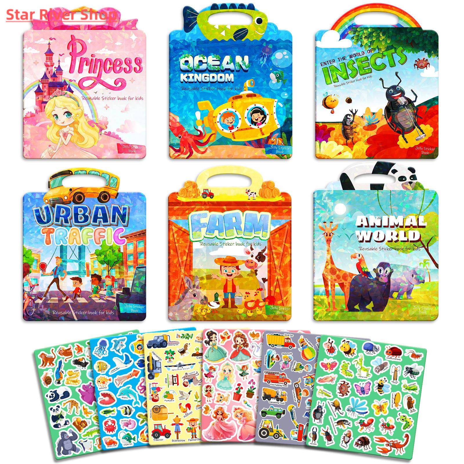 Reusable Cartoon Sticker Book for Kids DIY Puzzle Game Educa