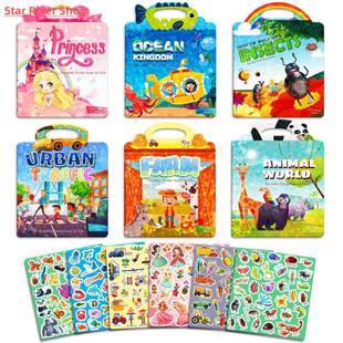 Reusable Cartoon Sticker Book for Kids DIY Puzzle Game Educa