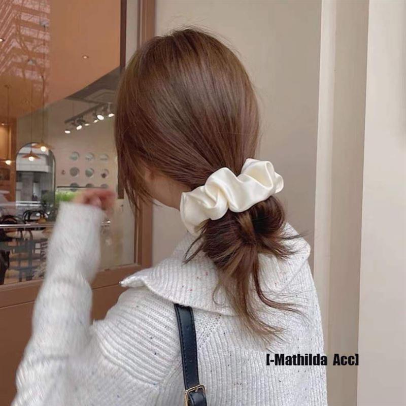 1 Pcs Satin Silk Solid Color Hair Ties Scrunchie Elastic