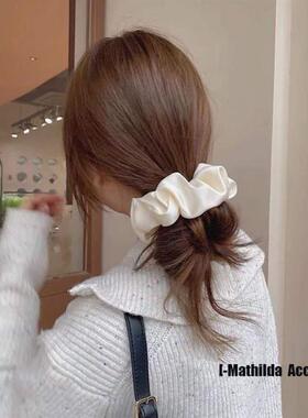 1 Pcs Satin Silk Solid Color Hair Ties Scrunchie Elastic