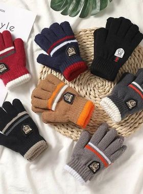 Kids Gloves Winter Full Finger Gloves Knitted Soft Children