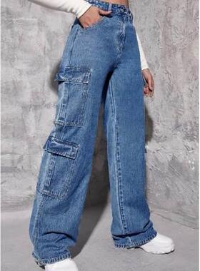 jeans women 2023 Fashion elastic high waist ladies pants 女