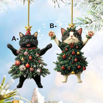 Christmas Tree Cat Decorations Holiday Tree Costume Kitten P