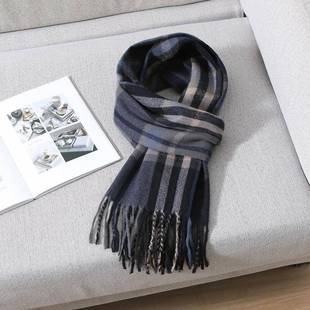 Scarf for Warm Winter Pashmina Color Cashmere Plaid 2023 Men