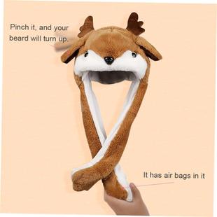 Christmas Hats Led Light Newly Cute Bun Plush Hat