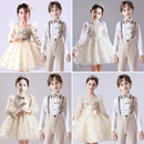 儿童合唱演出服中小学生团体诗歌朗诵女童礼服蓬蓬裙男童表演服装
