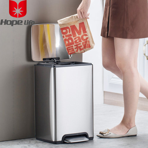 不锈钢厨房垃圾桶家用高颜值防臭