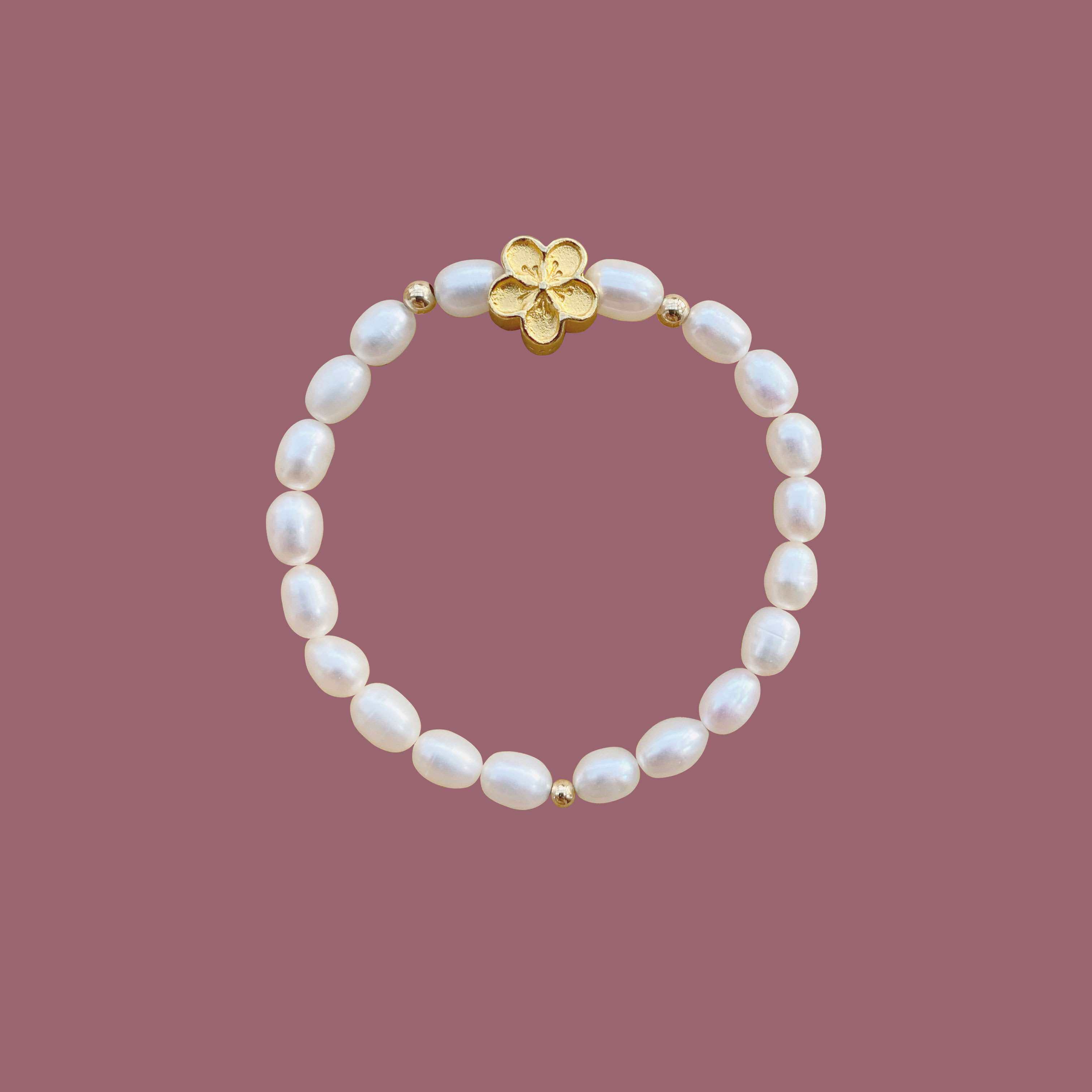 新款高级感小桃花天然珍珠手链女转运小众设计优雅精致手串送礼物