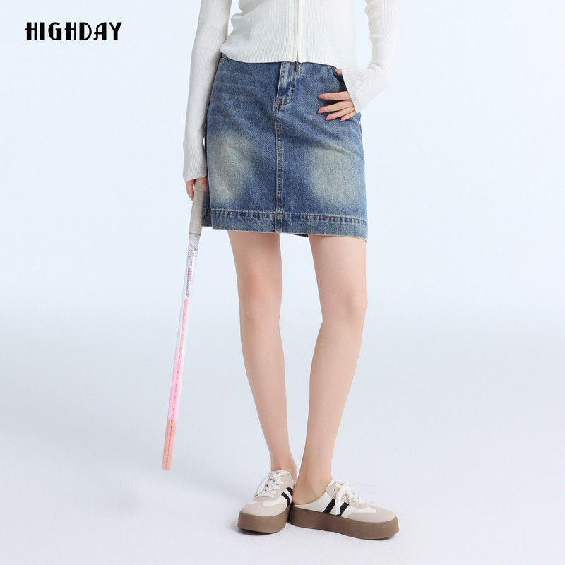 HIGH DAY/轩日牛仔半身裙2026新款女春秋季气质时尚显瘦短款裙子