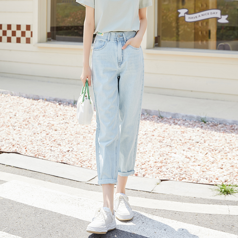 高腰九分裤牛仔裤Lucidy/鲁思蒂