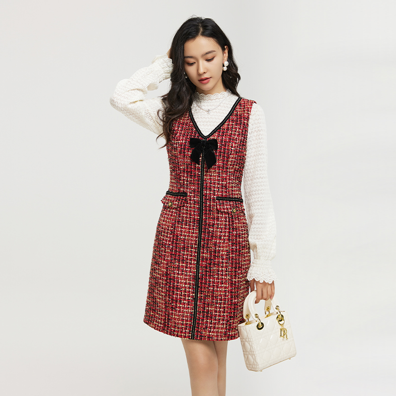 小香风无袖连衣裙Lucidy/鲁思蒂