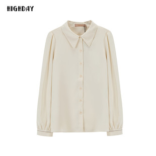highday轩日2025春季新款翻领长袖纯色衬衣女气质简约基础衬衫ins