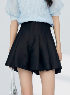 鲁思蒂黑色休闲短裤女2026新款夏季时尚宽松高腰显瘦短款垂感裤子