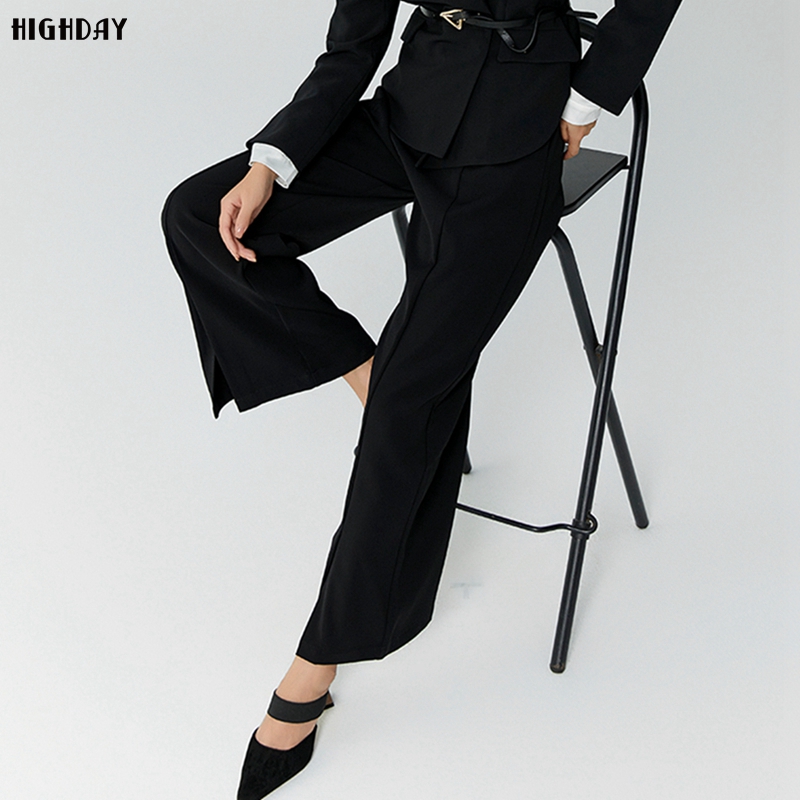 highday轩日2025春秋新款垂感休闲长裤女高腰纯色气质OL西装裤潮