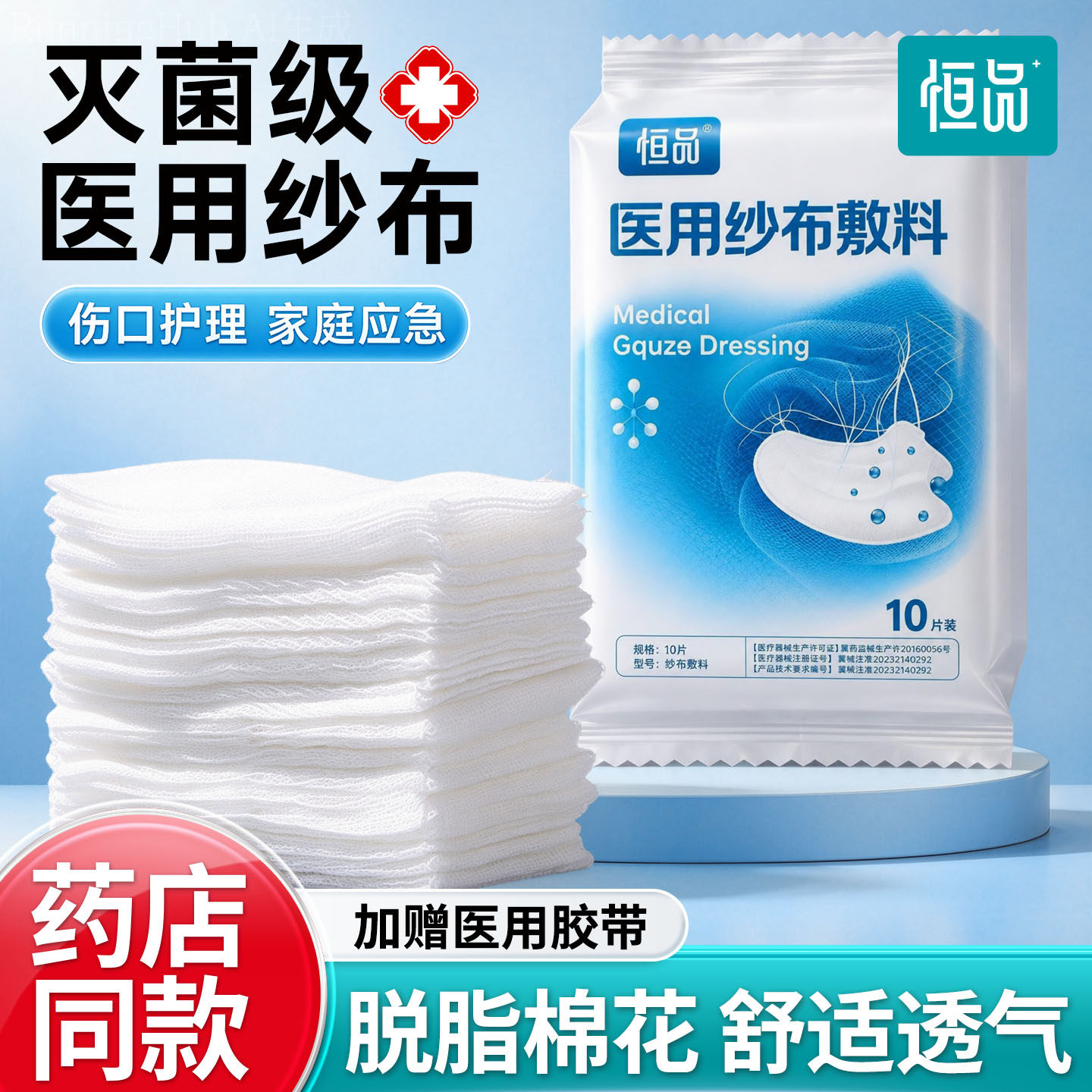 医用纱布块敷料止血伤口换药包扎