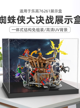 适用于乐高漫威蜘蛛侠大决战展示盒76261亚克力透明展示盒收纳