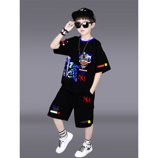 国潮六一儿童表演服装中国风幼儿园民族舞蹈男童潮装夏装演出衣服