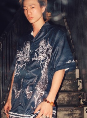 GameOne 25SS“少林功夫”美式街头Saggy Pants嘻哈少林功夫衬衫