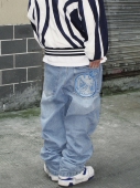 23SS 天空炮弹 直筒牛仔裤 GameOne 水洗宽松嘻哈大码 滑板bboy