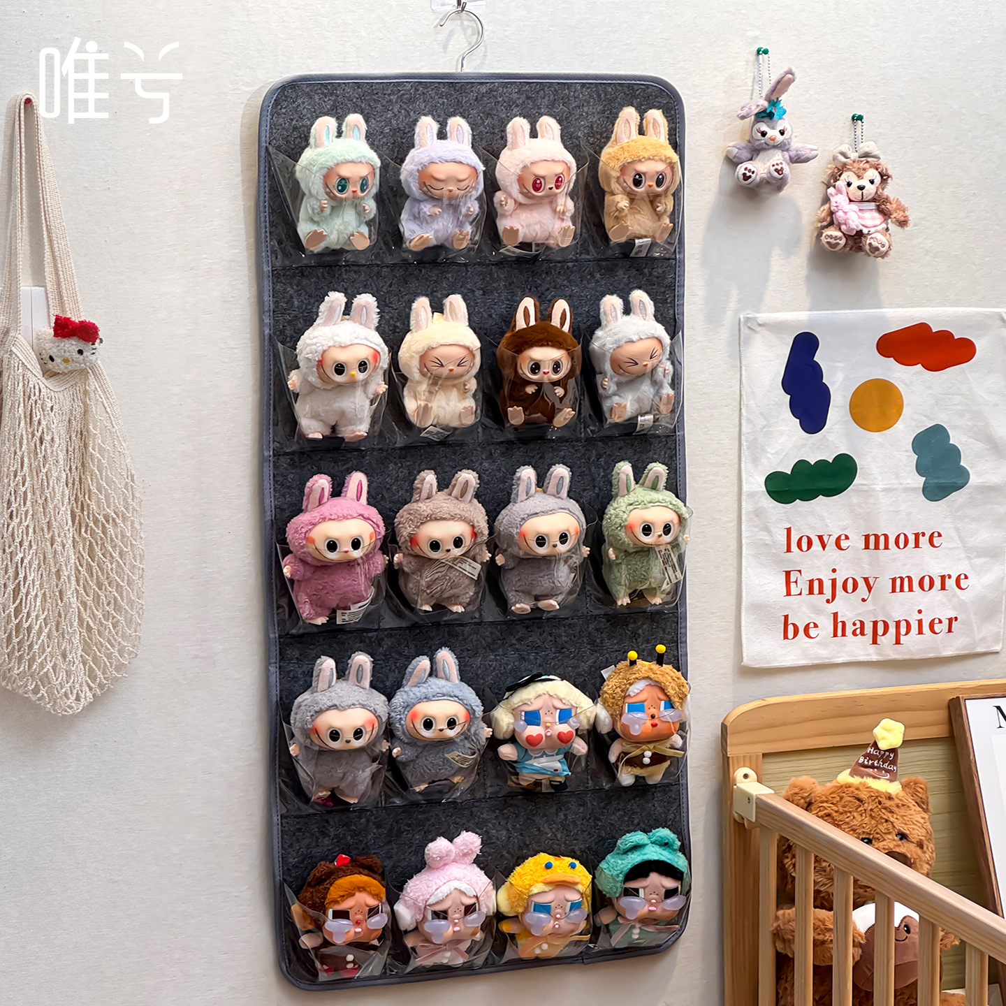 拉布布收纳神器挂墙labubu展示盒