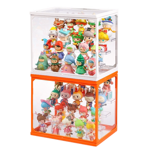 盲盒收纳展示架泡泡马特公仔摆放架透明手办模型立牌玻璃防尘娃柜