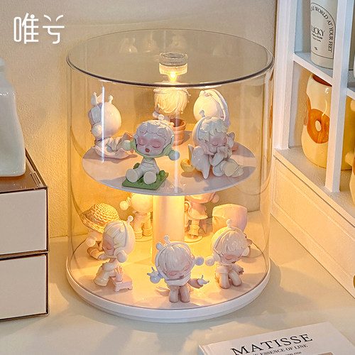 防尘旋转仿蛋糕台盲盒展示盒