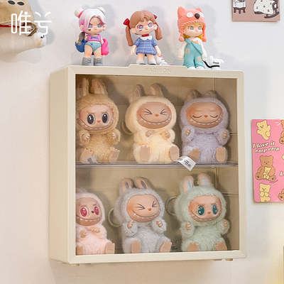 labubu展示盒挂墙拉布布搪胶收纳