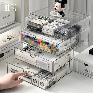 压克力笔筒文具收纳盒画 画材水彩笔彩色铅笔中性笔桶麦克笔架学