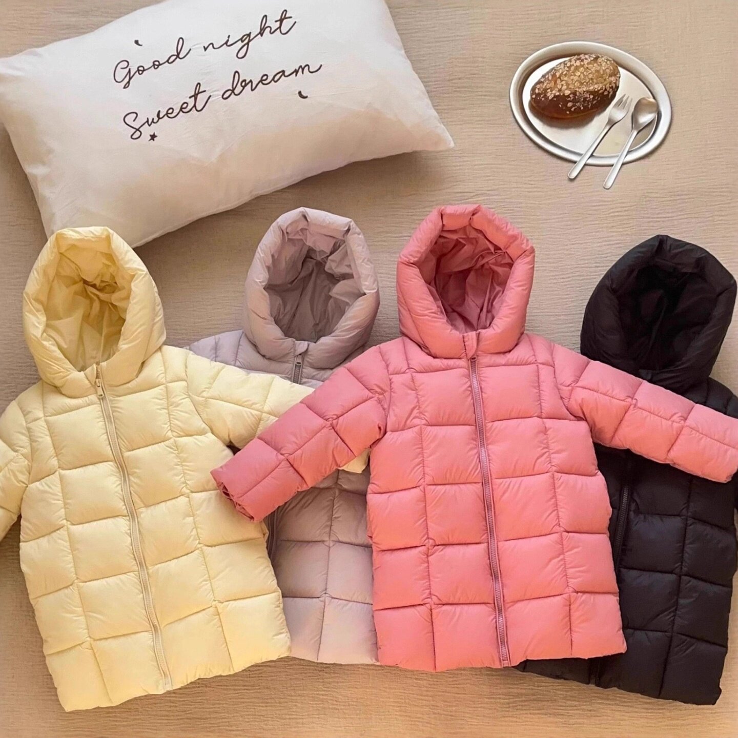 童装儿童棉服男女宝宝修身中长款大中小童羽绒棉外套女孩加厚棉衣