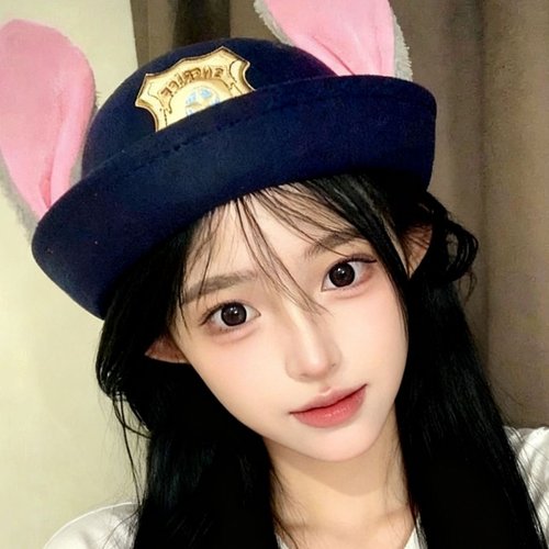 朱迪兔子警官cos服饰帽子儿童礼帽成人亲子帽徽章圆顶兔耳朵乐园